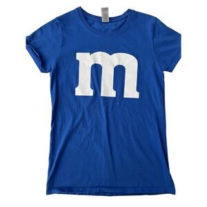 Gildan Blue M&M's Graphic T-Shirt Ladies Small Heavy‎ Cotton Short Sleeve Tee